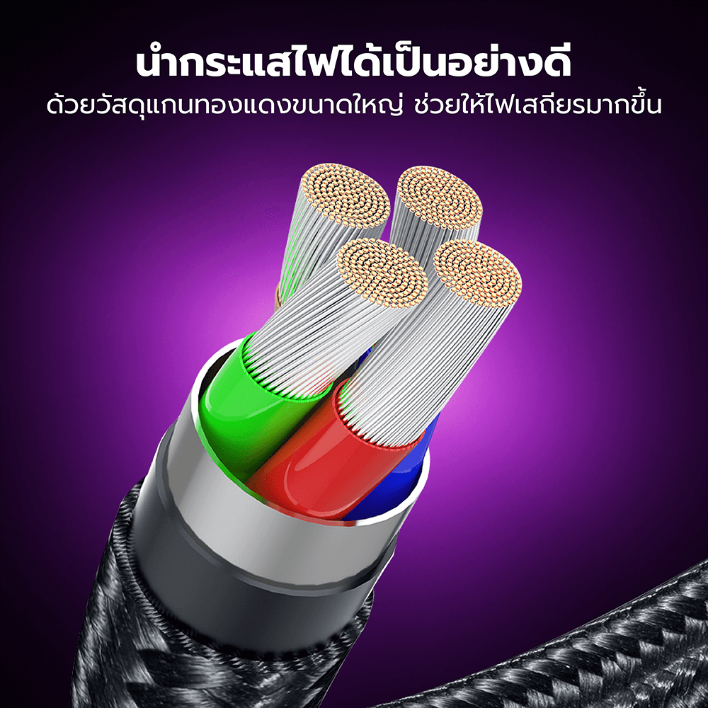 สายชาร์จเร็ว ZTEC ZC551 5A 240W สีดำ สายมีจอ USB-C TO USB-C สายถัก ยาว 1.2 เมตร -2Y_5